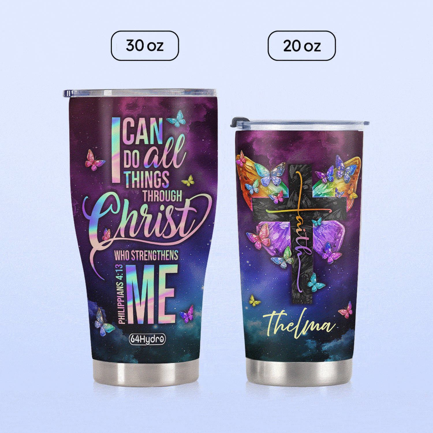 Faith Butterfly NNR2101007Z Stainless Steel Tumbler