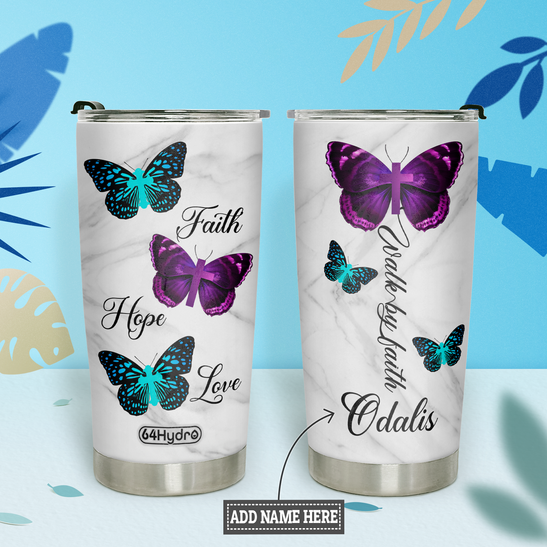 Butterfly Faith Hope Love TAS2711006 Stainless Steel Tumbler