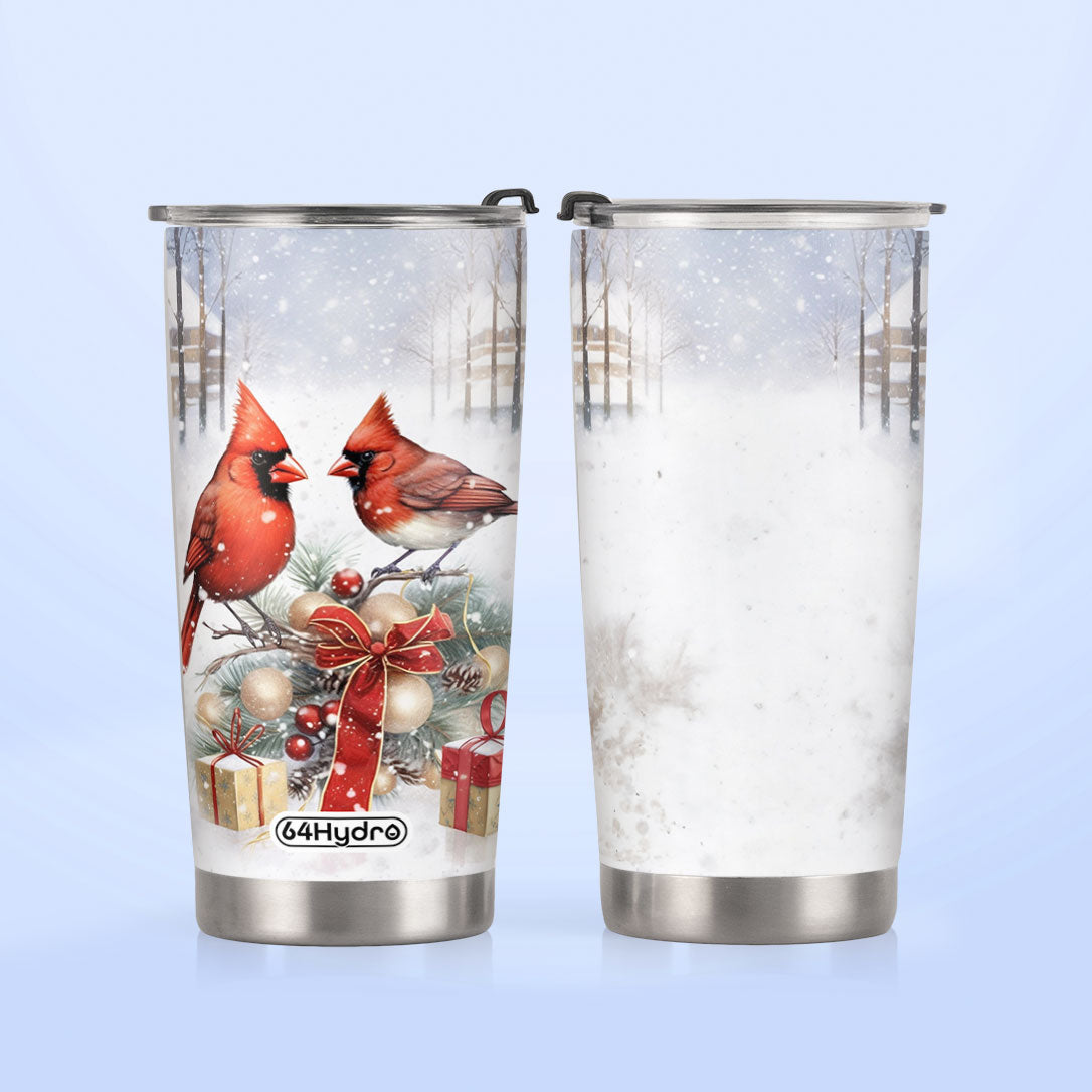 Cardinals Christmas Art HTRZ19097347JU Stainless Steel Tumbler