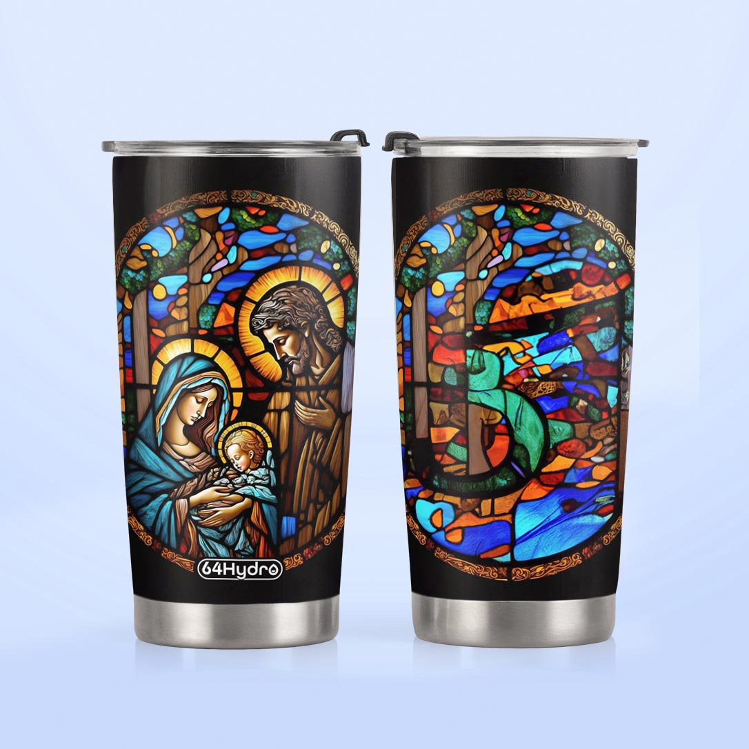 Faith Nativity Abstract Stained Glass HTRZ31081638LM Stainless Steel Tumbler