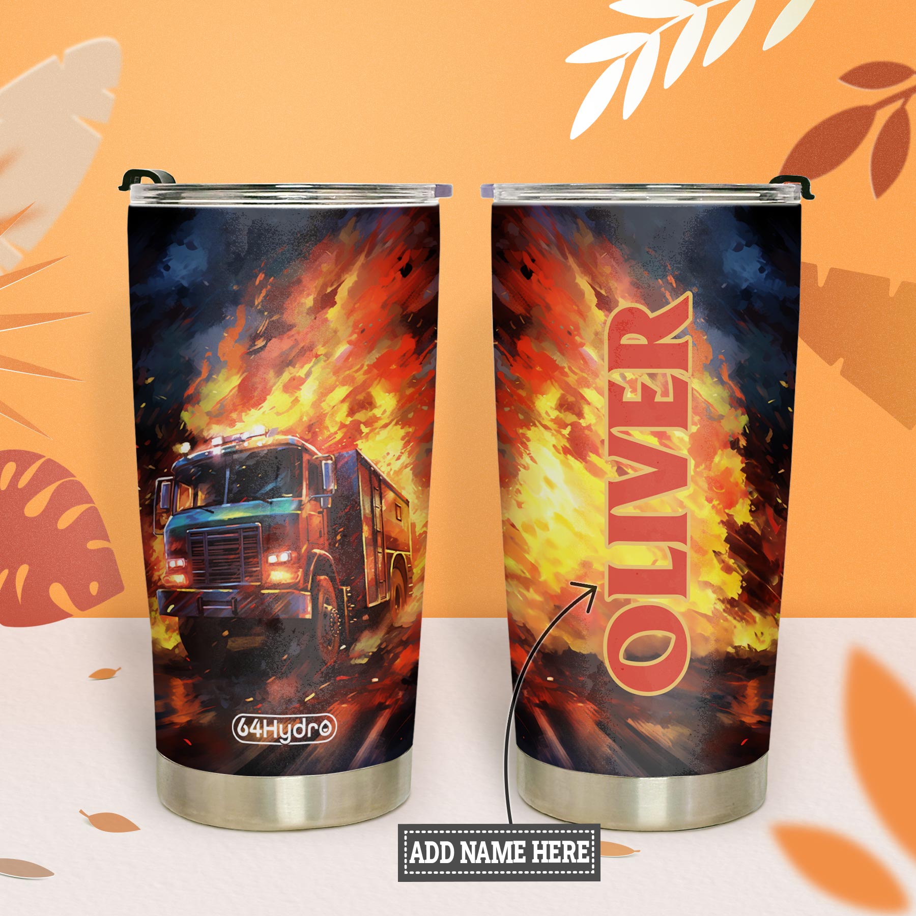 Fire Truck HTRZ24087883CG Stainless Steel Tumbler