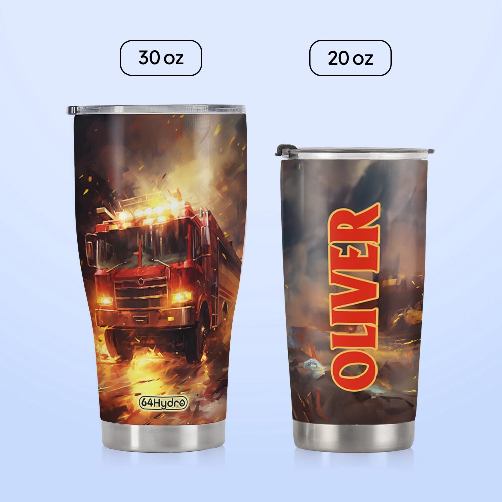 Firefighter Fire Truck HTRZ24087305ZN Stainless Steel Tumbler