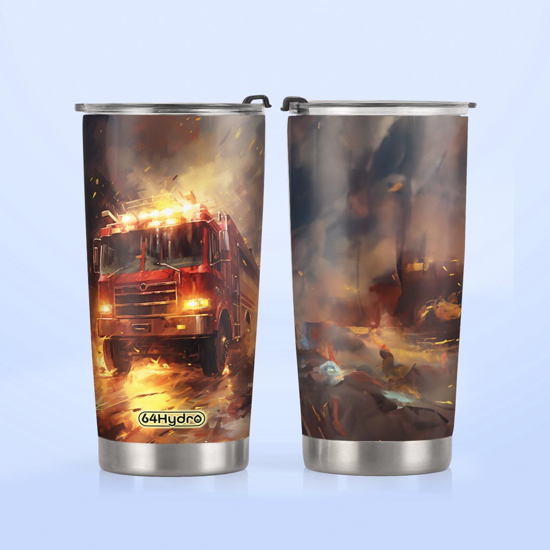 Firefighter Fire Truck HTRZ24087305ZN Stainless Steel Tumbler