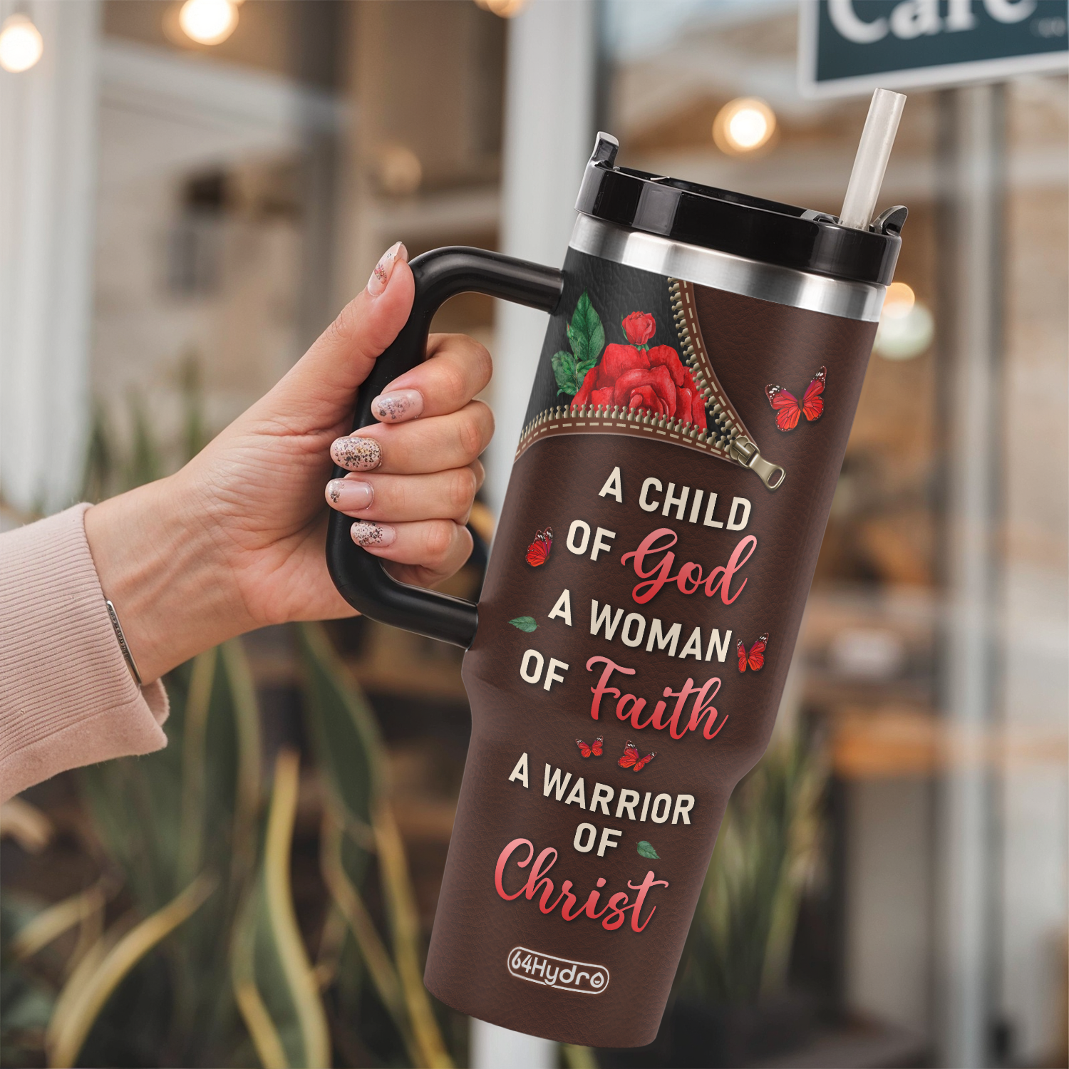 A Child Of God A Woman Of Faith A Warrior Of Christ ANRZ04111633NA Stainless Steel Tumbler