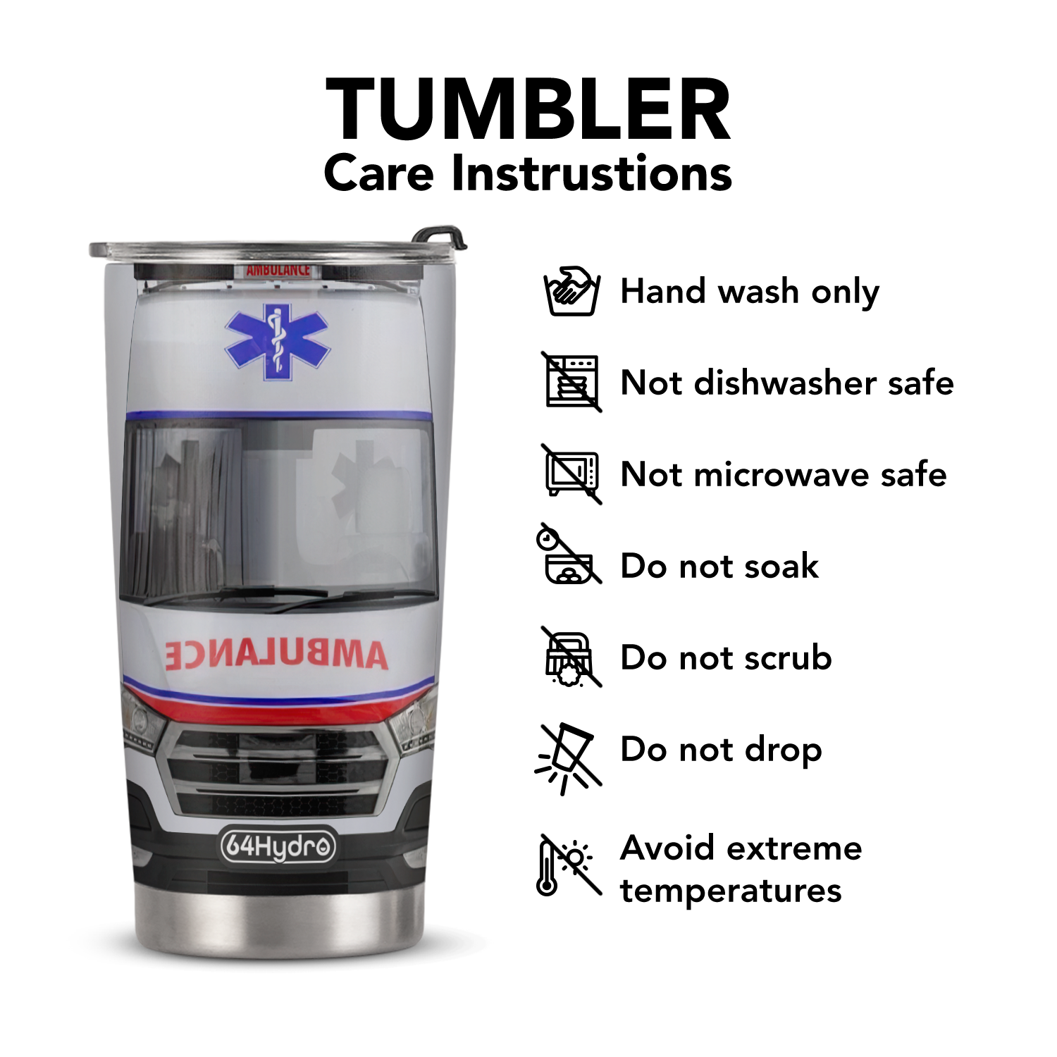 Ambulance Car ANRZ04113393BQ Stainless Steel Tumbler