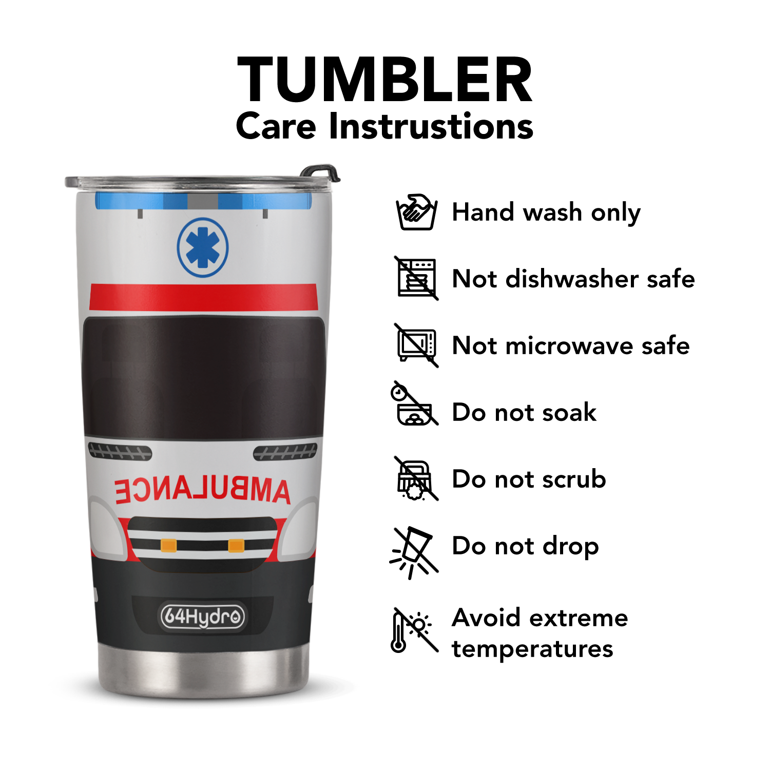 Ambulance Van ANRZ04116867WJ Stainless Steel Tumbler