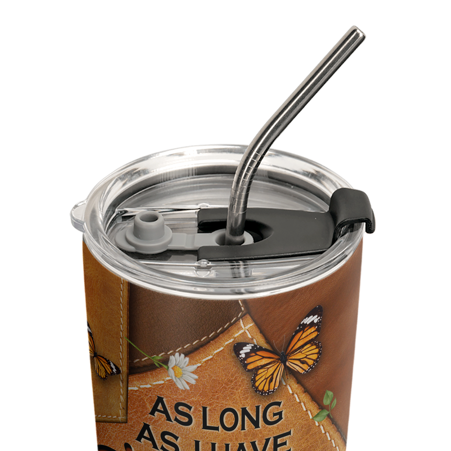 As Long As I Have Breath I Will Pray Psalm 116 2 Butterfly Daisy ANRZ04118427RK Stainless Steel Tumbler