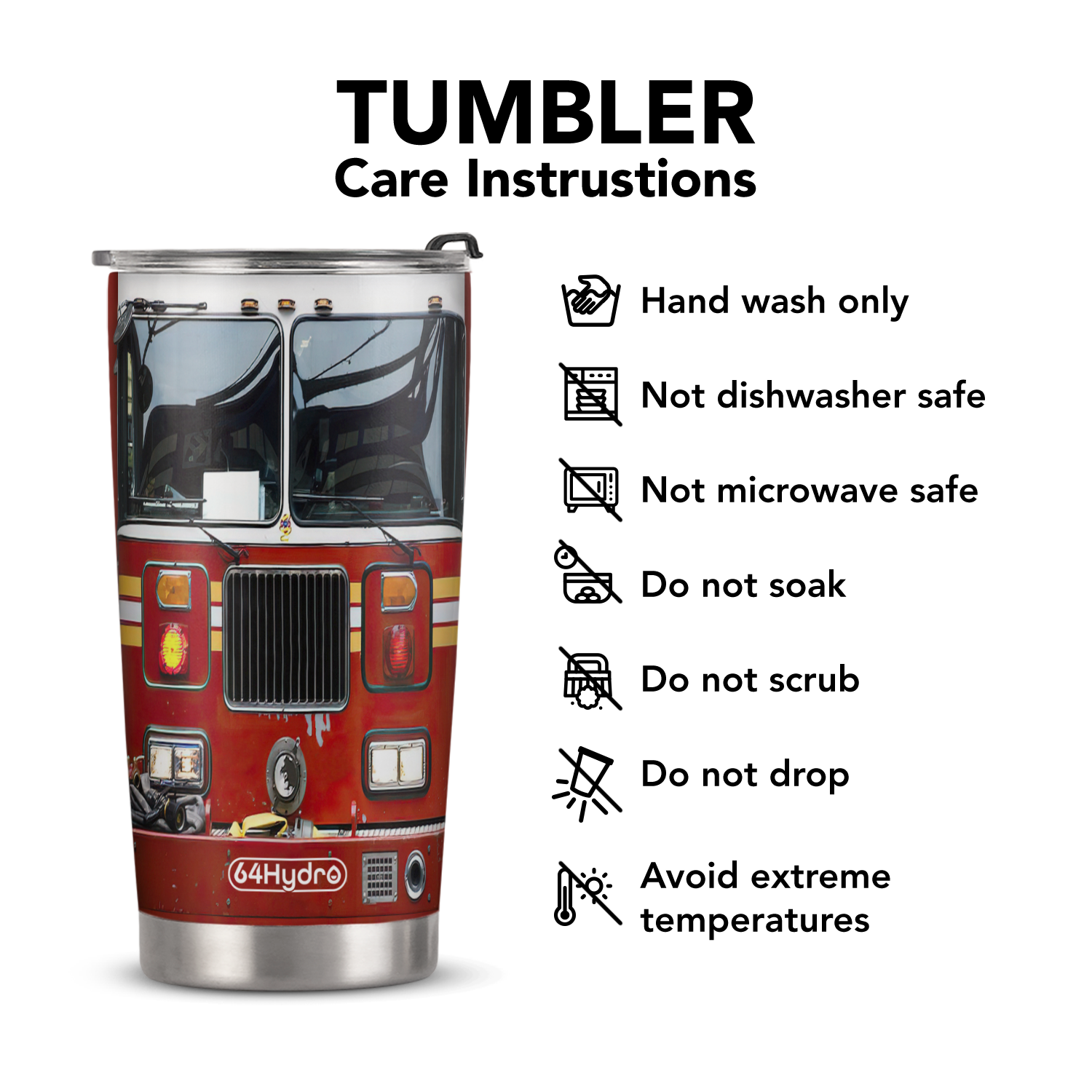 Firetruck Firefighter ANRZ04119241VP Stainless Steel Tumbler