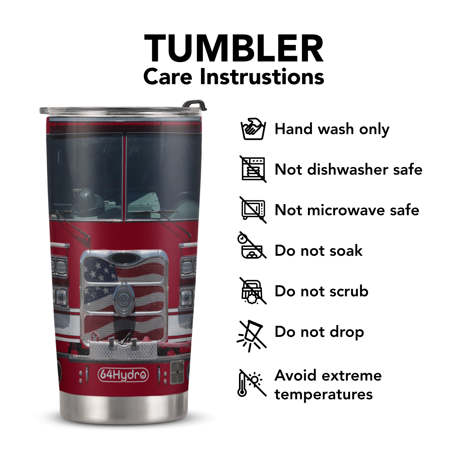 Firetruck Fire Dept ANRZ04110847YZ Stainless Steel Tumbler