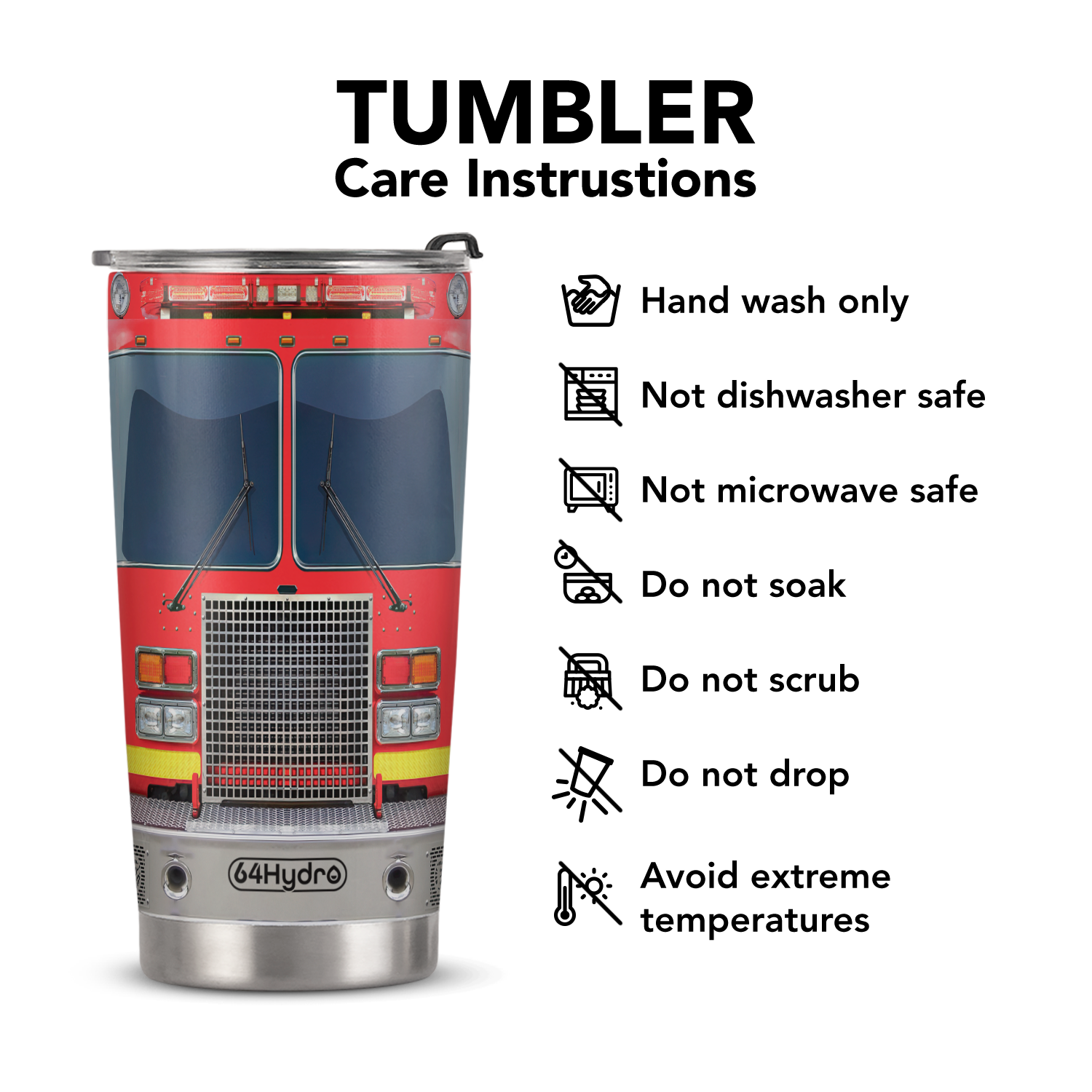 Firetruck ANRZ04117390HV Stainless Steel Tumbler