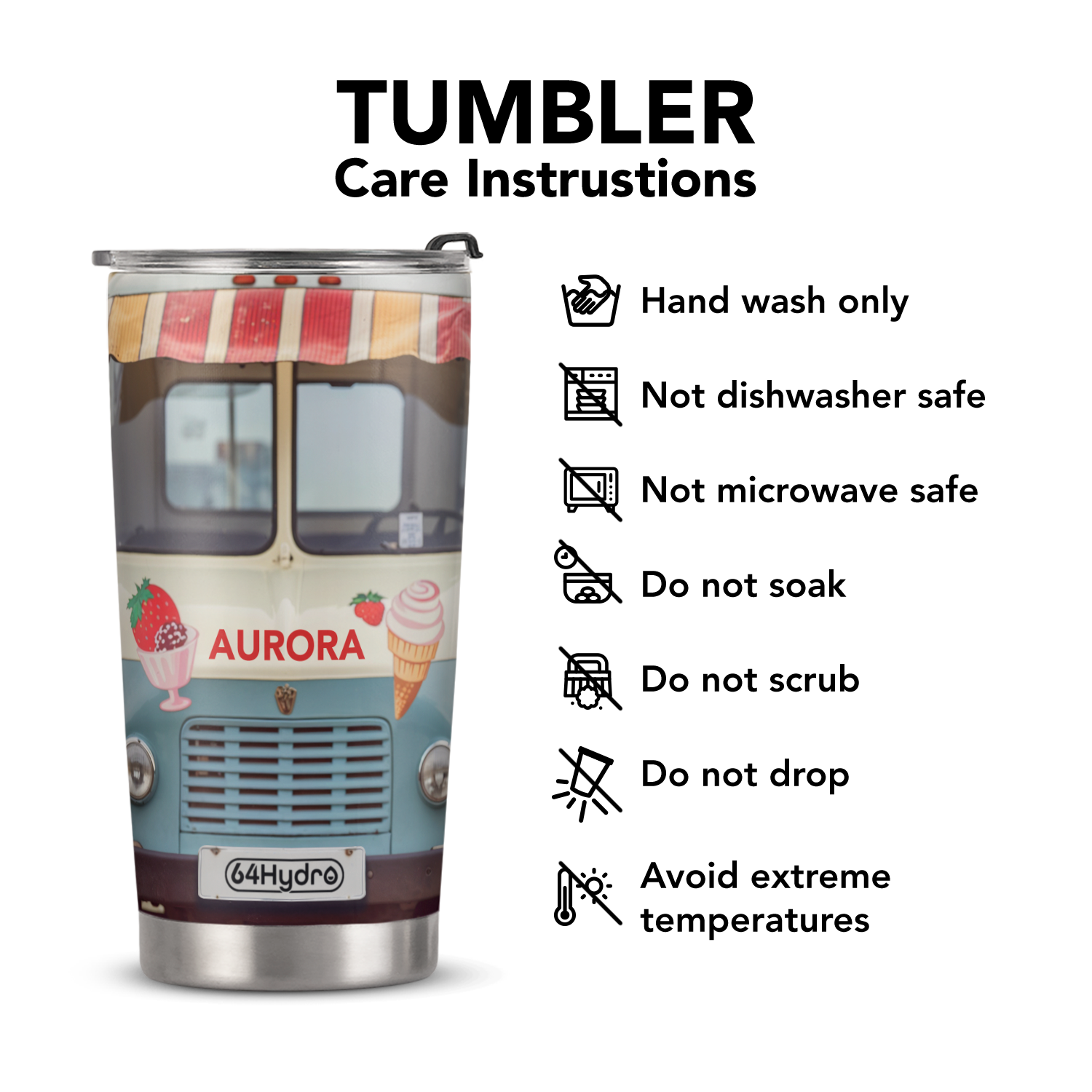 Ice Cream Car ANRZ04116610AF Stainless Steel Tumbler