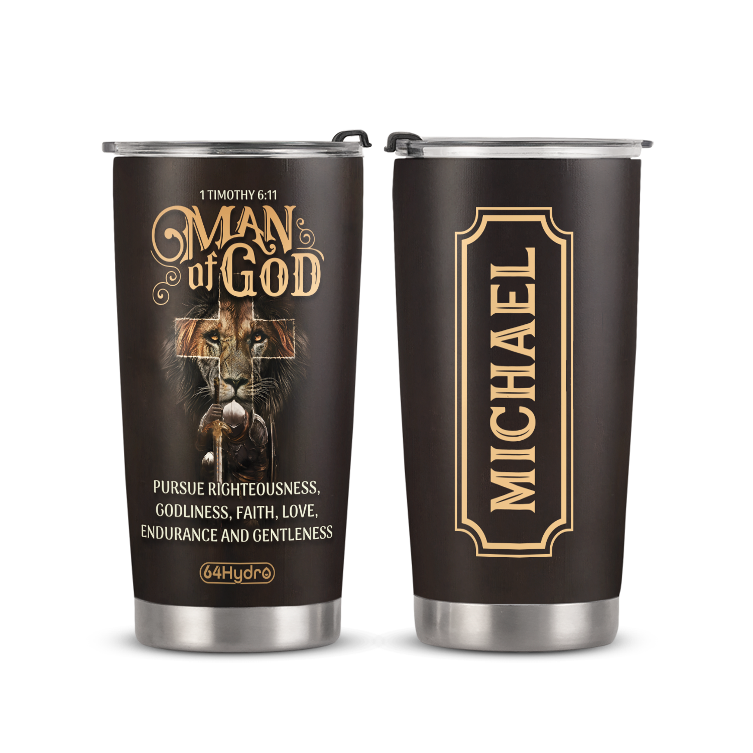 Man Of God 1 Timothy 6 11 Lion Warrior ANRZ04110322HI Stainless Steel Tumbler