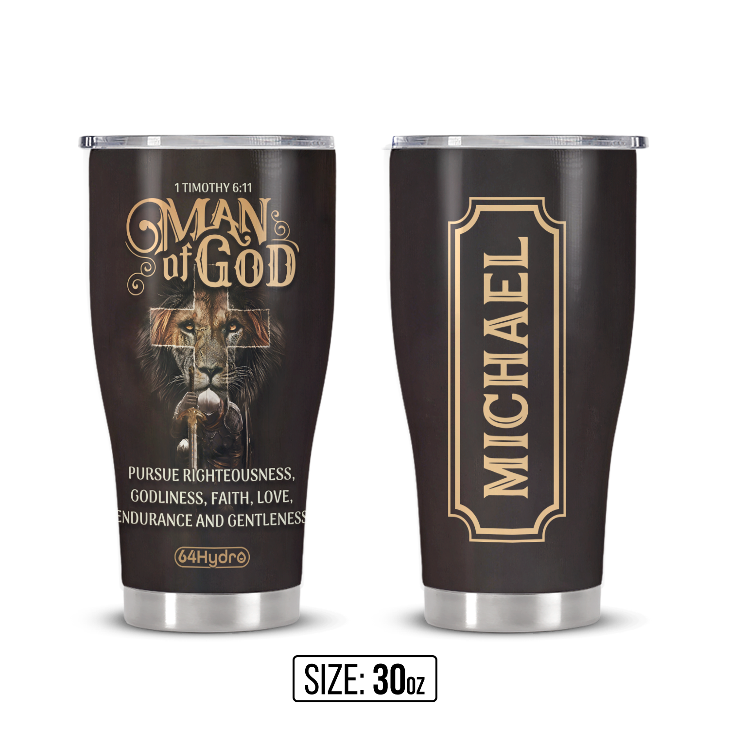 Man Of God 1 Timothy 6 11 Lion Warrior ANRZ04110322HI Stainless Steel Tumbler