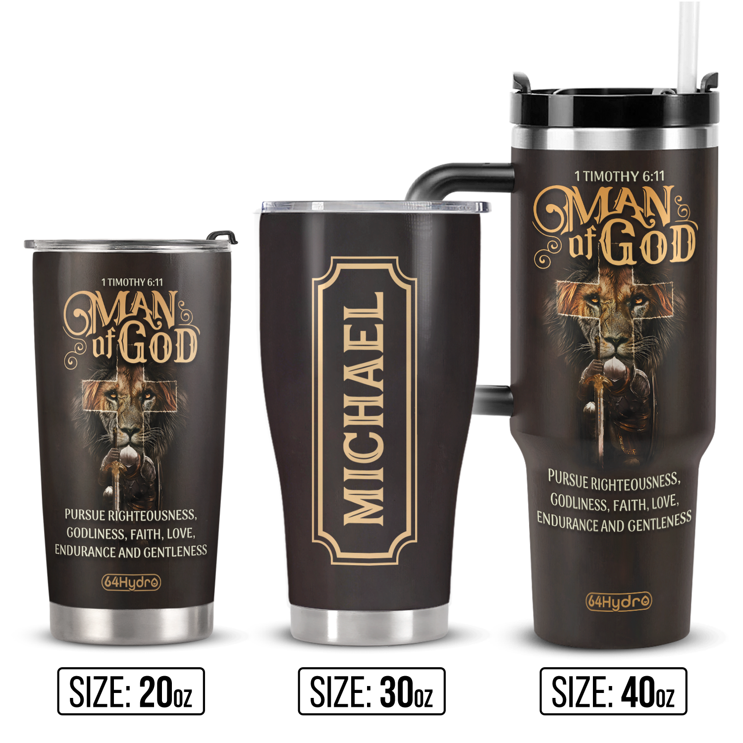 Man Of God 1 Timothy 6 11 Lion Warrior ANRZ04110322HI Stainless Steel Tumbler