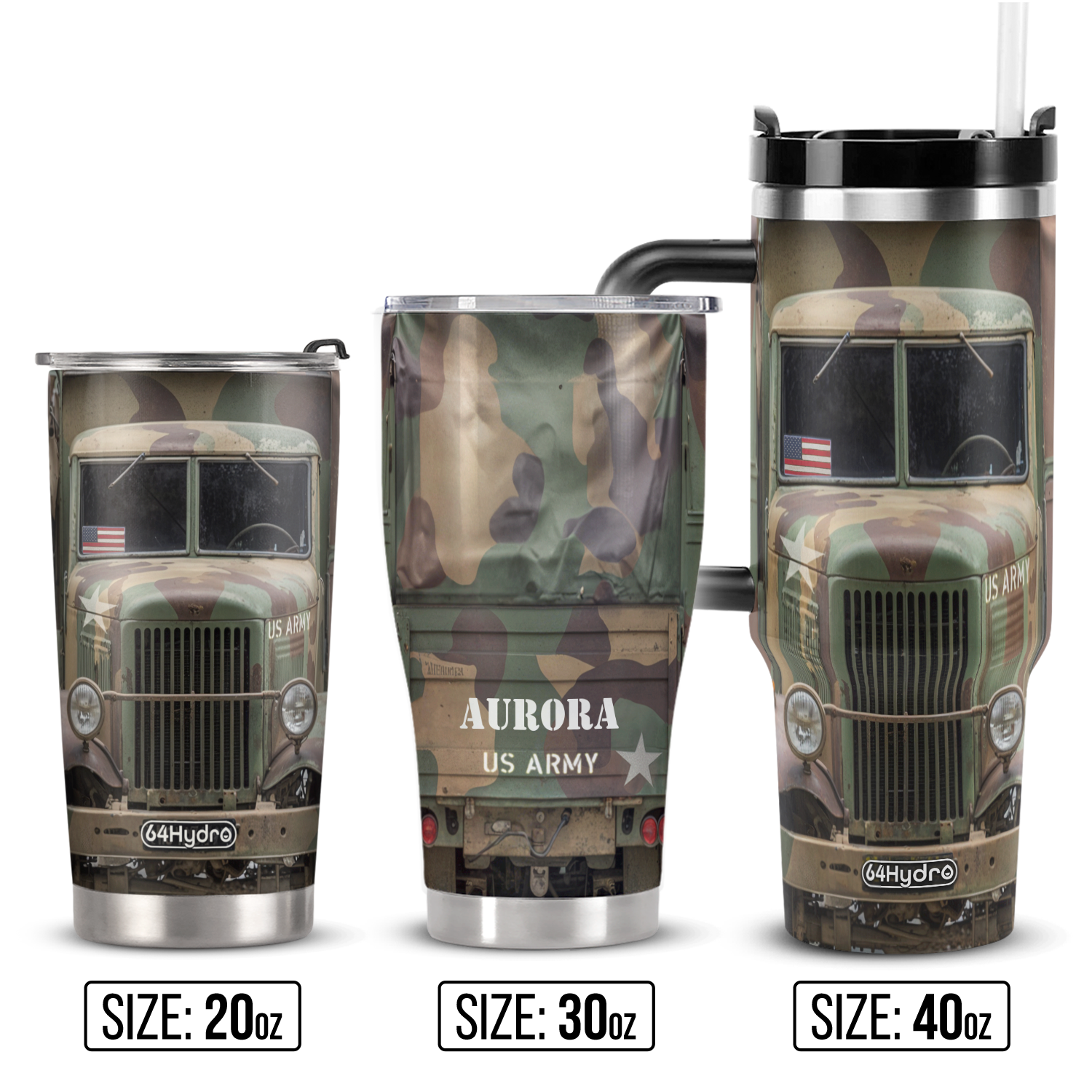 Military Truck ANRZ04114566HH Stainless Steel Tumbler