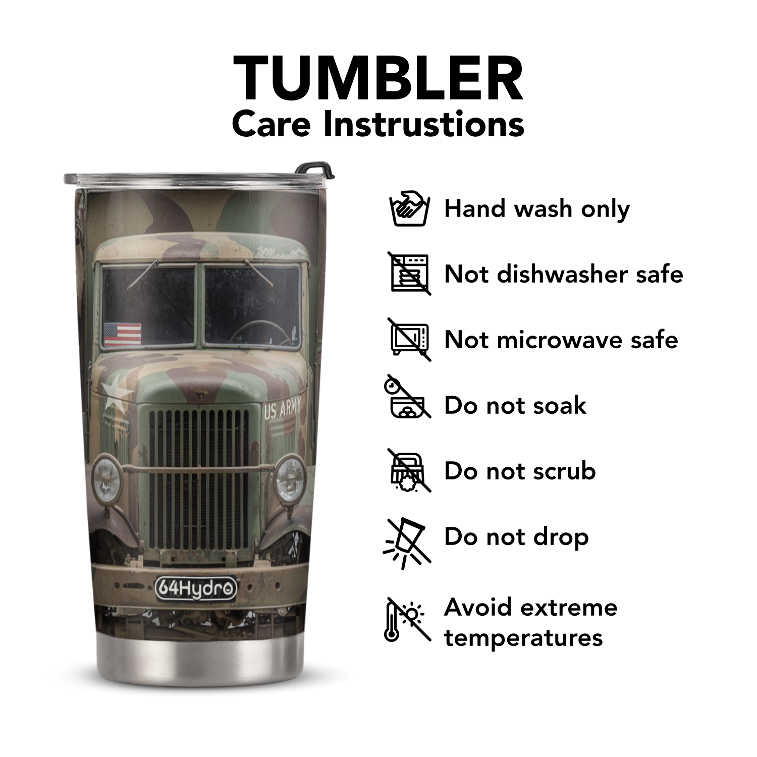 Military Truck ANRZ04114566HH Stainless Steel Tumbler