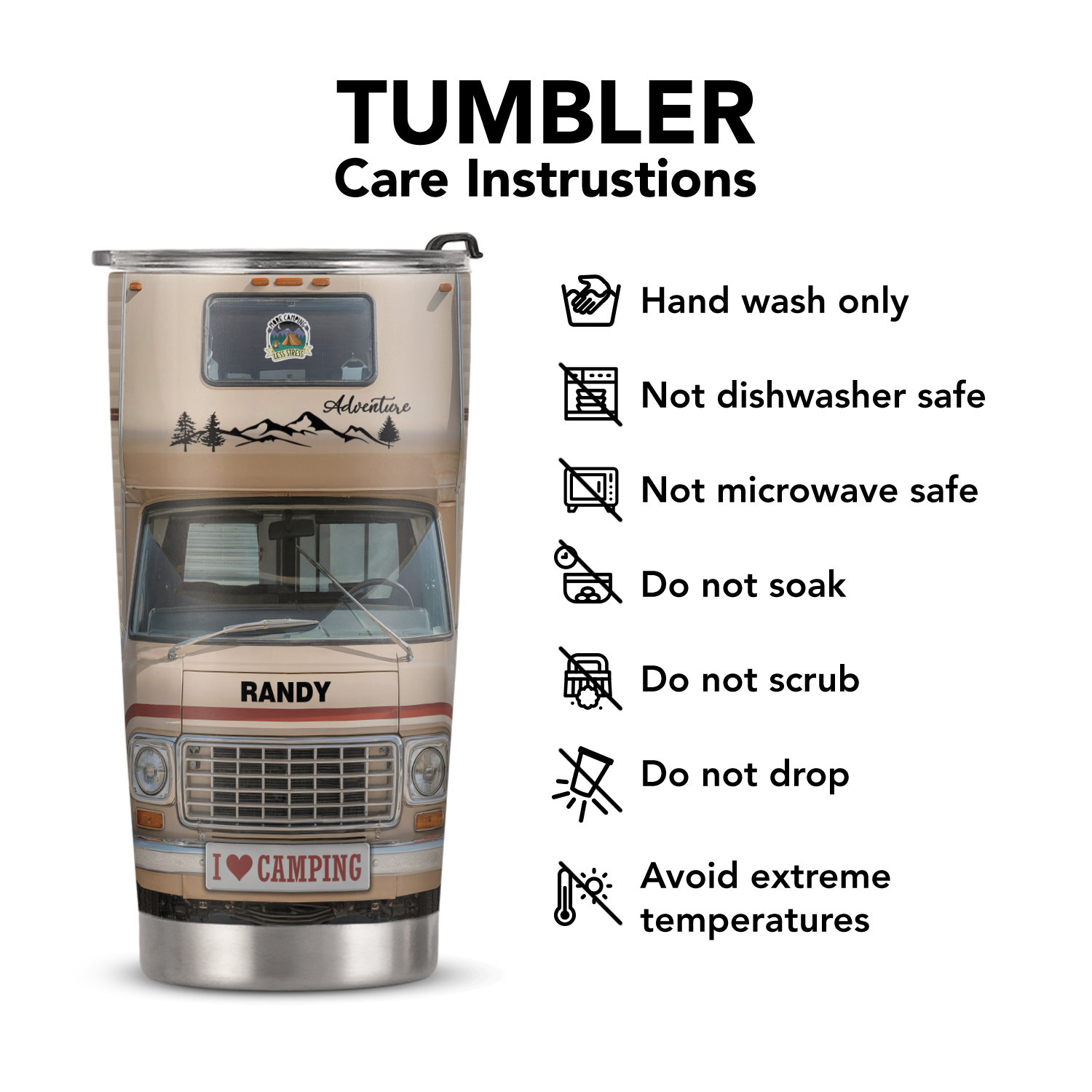 Motorhome ANRZ04116472VP Stainless Steel Tumbler