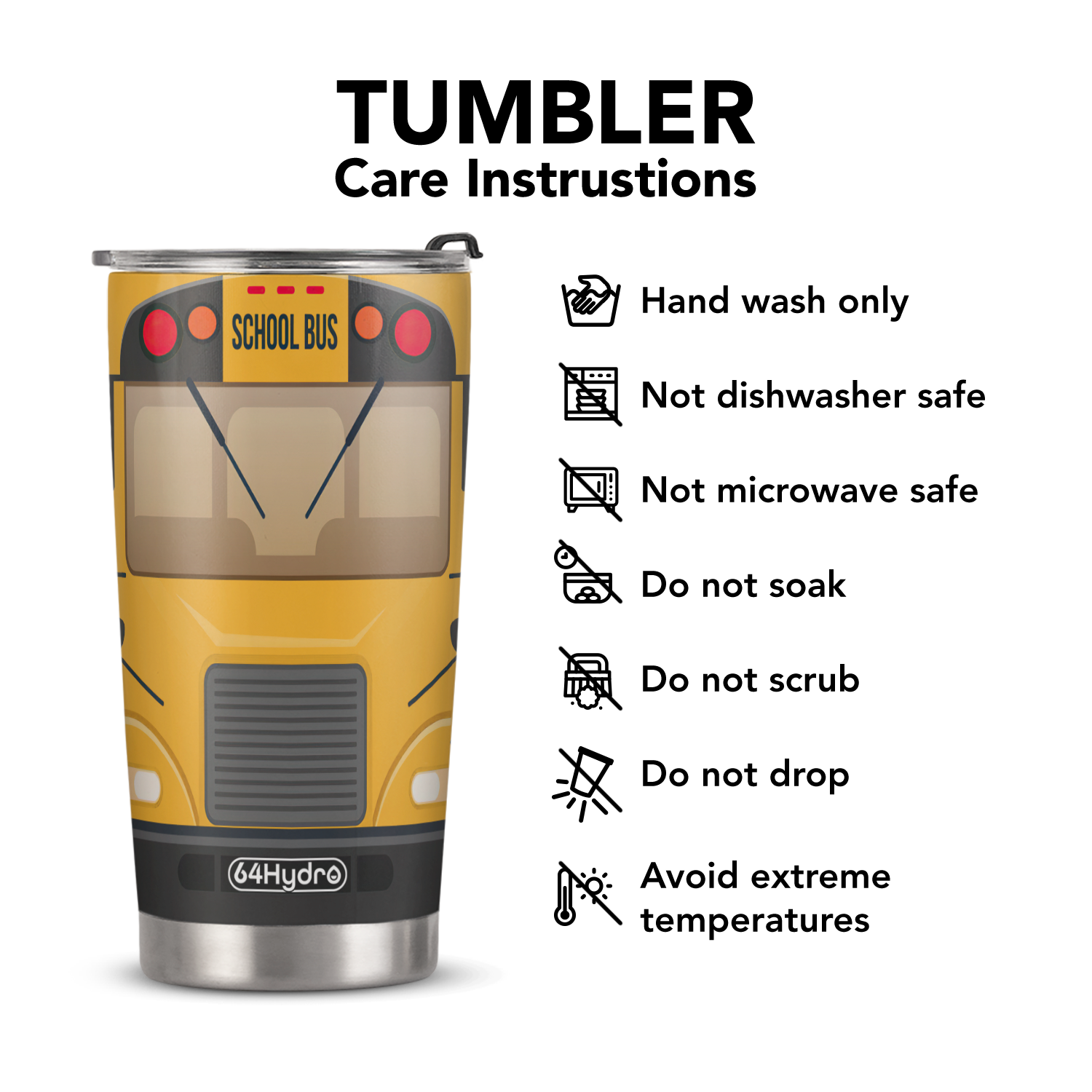 School Bus Kid ANRZ04113241FI Stainless Steel Tumbler