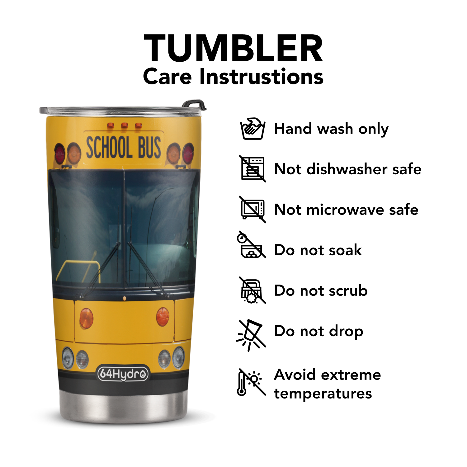 School Bus Lover ANRZ04114036KG Stainless Steel Tumbler