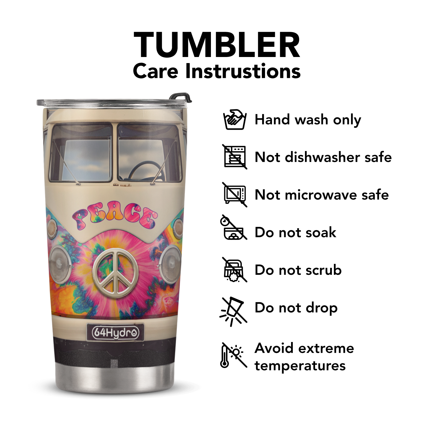 Hippie Van HHRZ21115144SR Stainless Steel Tumbler