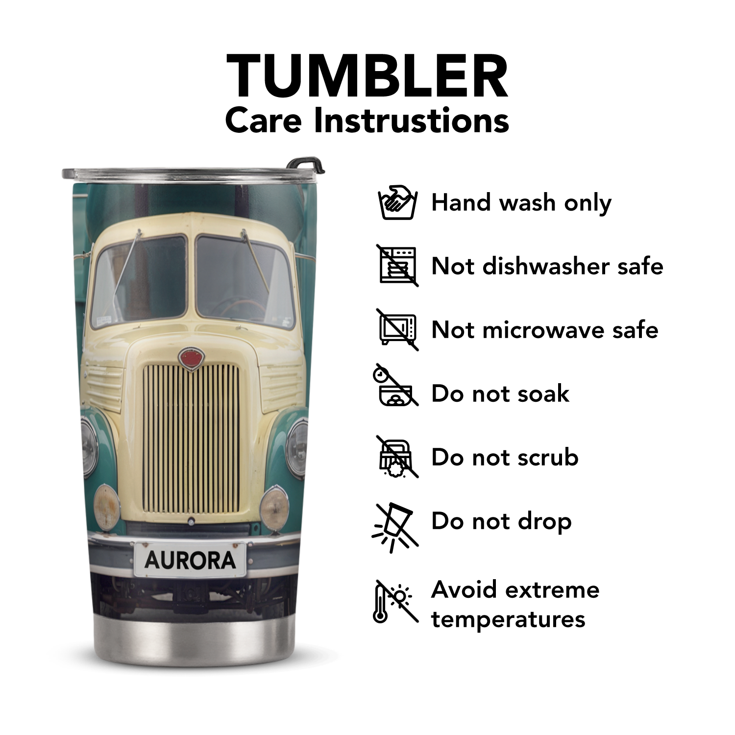 Vintage Garbage Truck ANRZ04113842GI Stainless Steel Tumbler