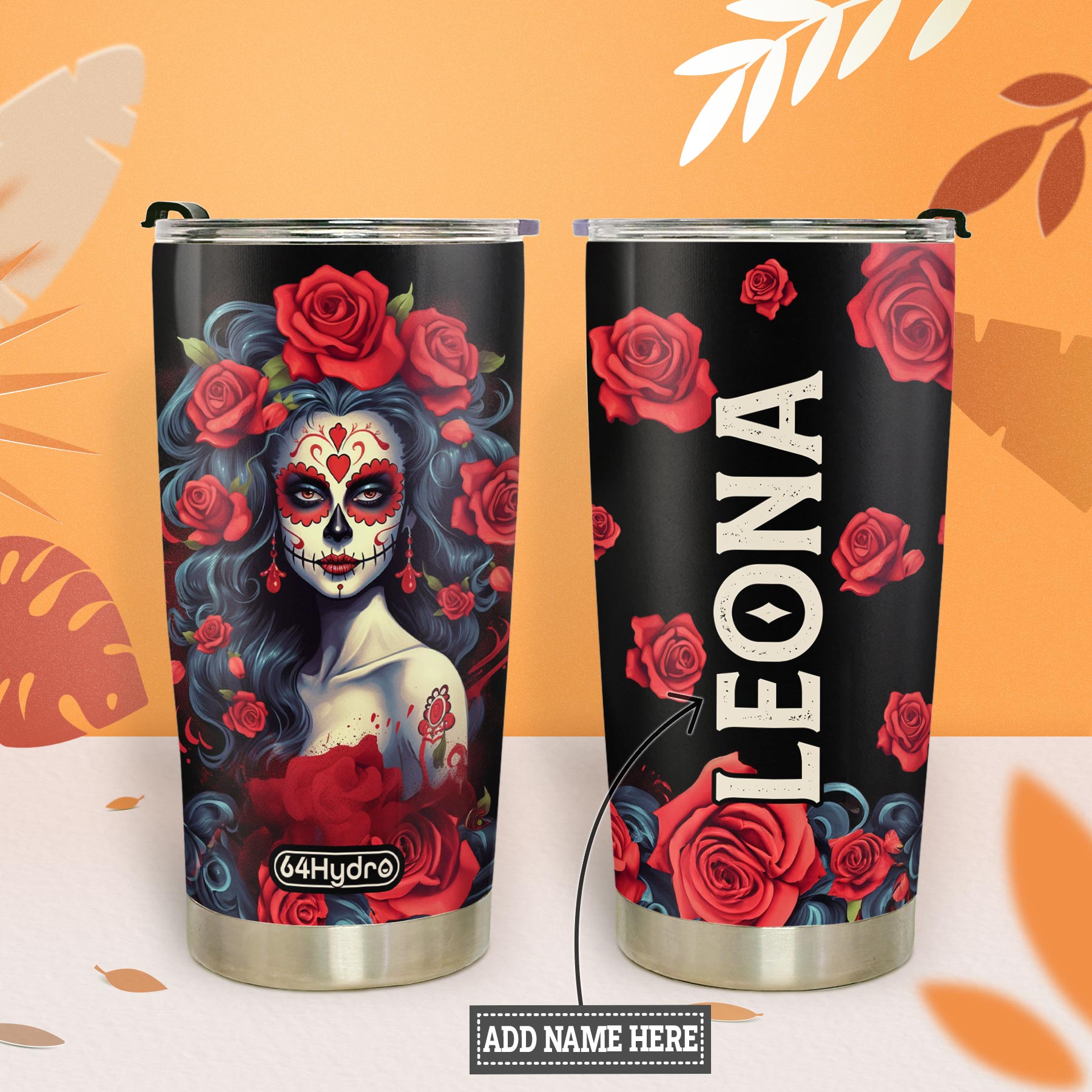 Sugar Skull Woman HTRZ27099426ZJ Stainless Steel Tumbler