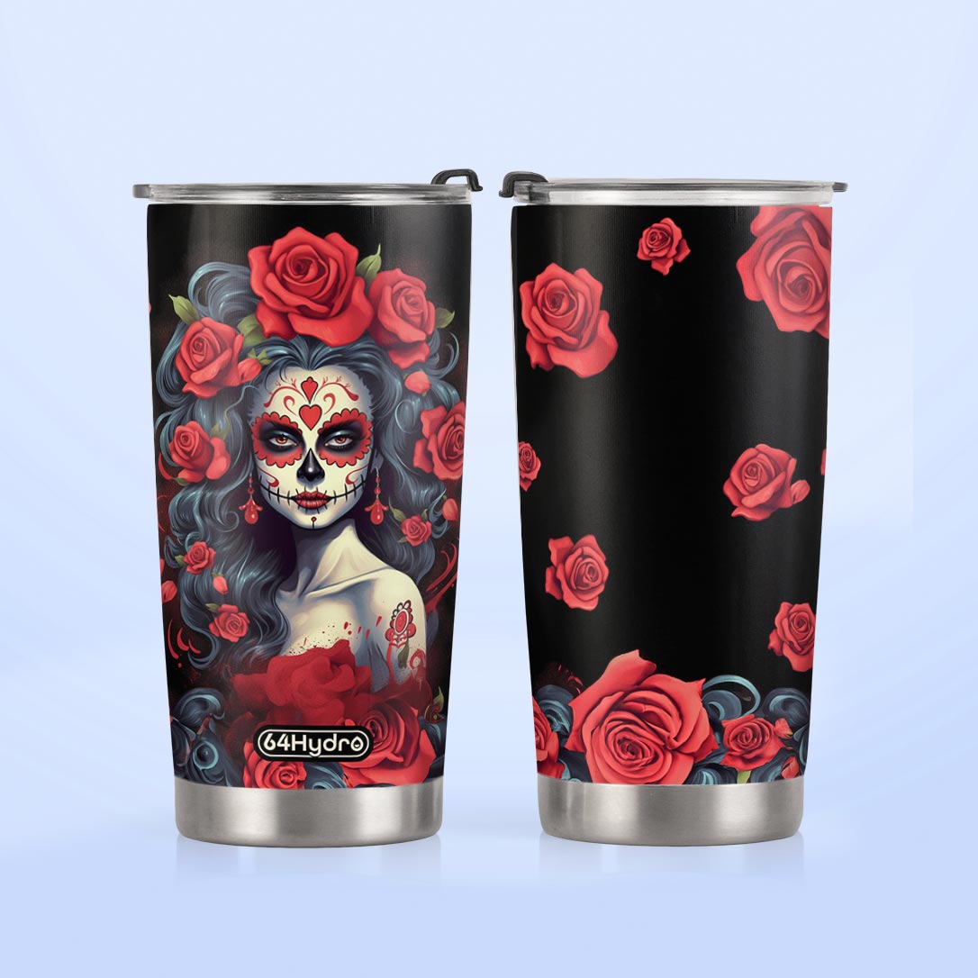 Sugar Skull Woman HTRZ27099426ZJ Stainless Steel Tumbler