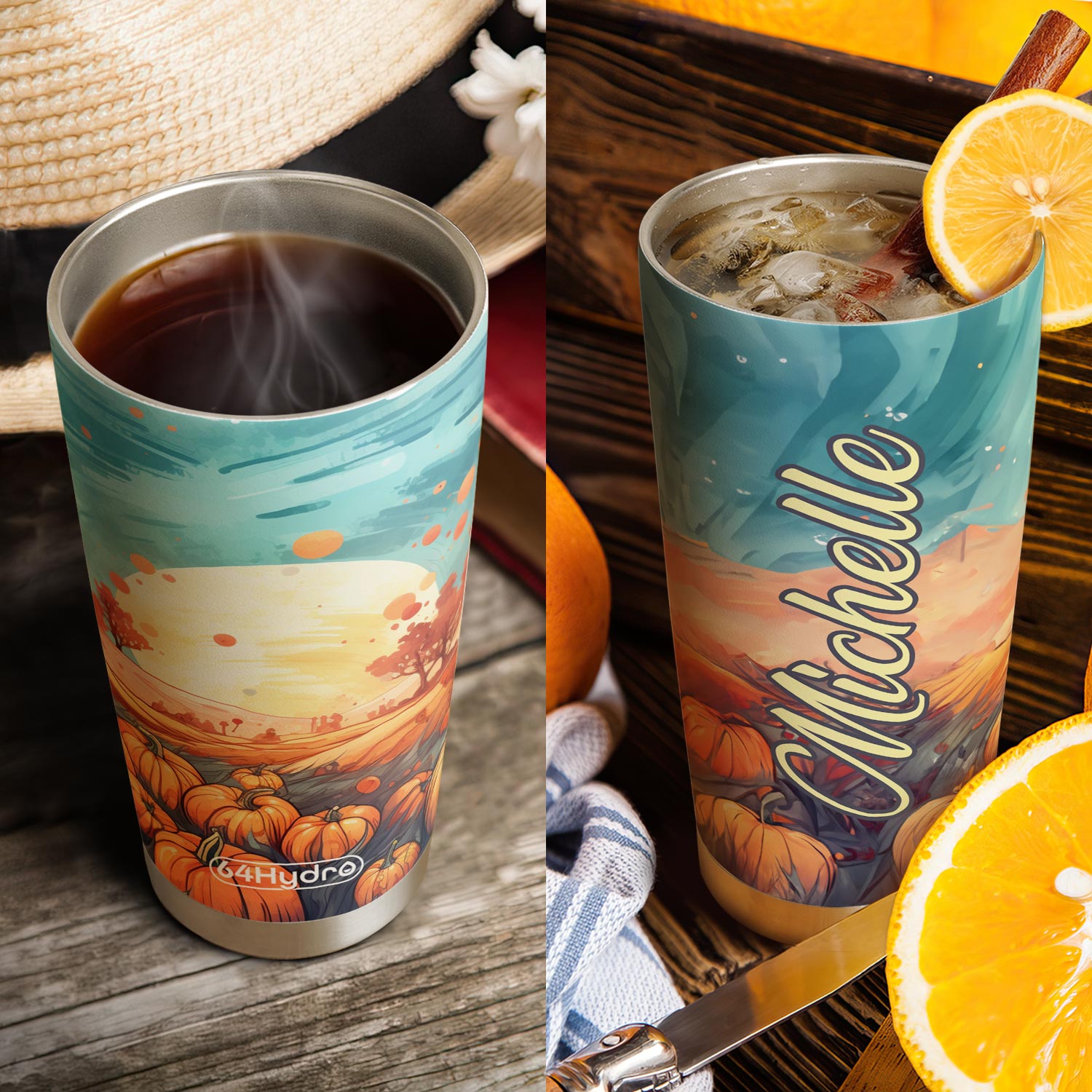 Autumn Pumpkin Field HTRZ31087328EO Stainless Steel Tumbler