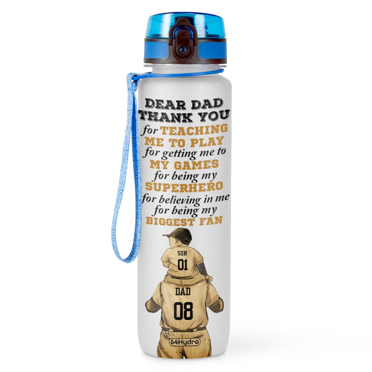 Baseball Daddy With His Son HHRZ09080267LY Water Tracker Bottle