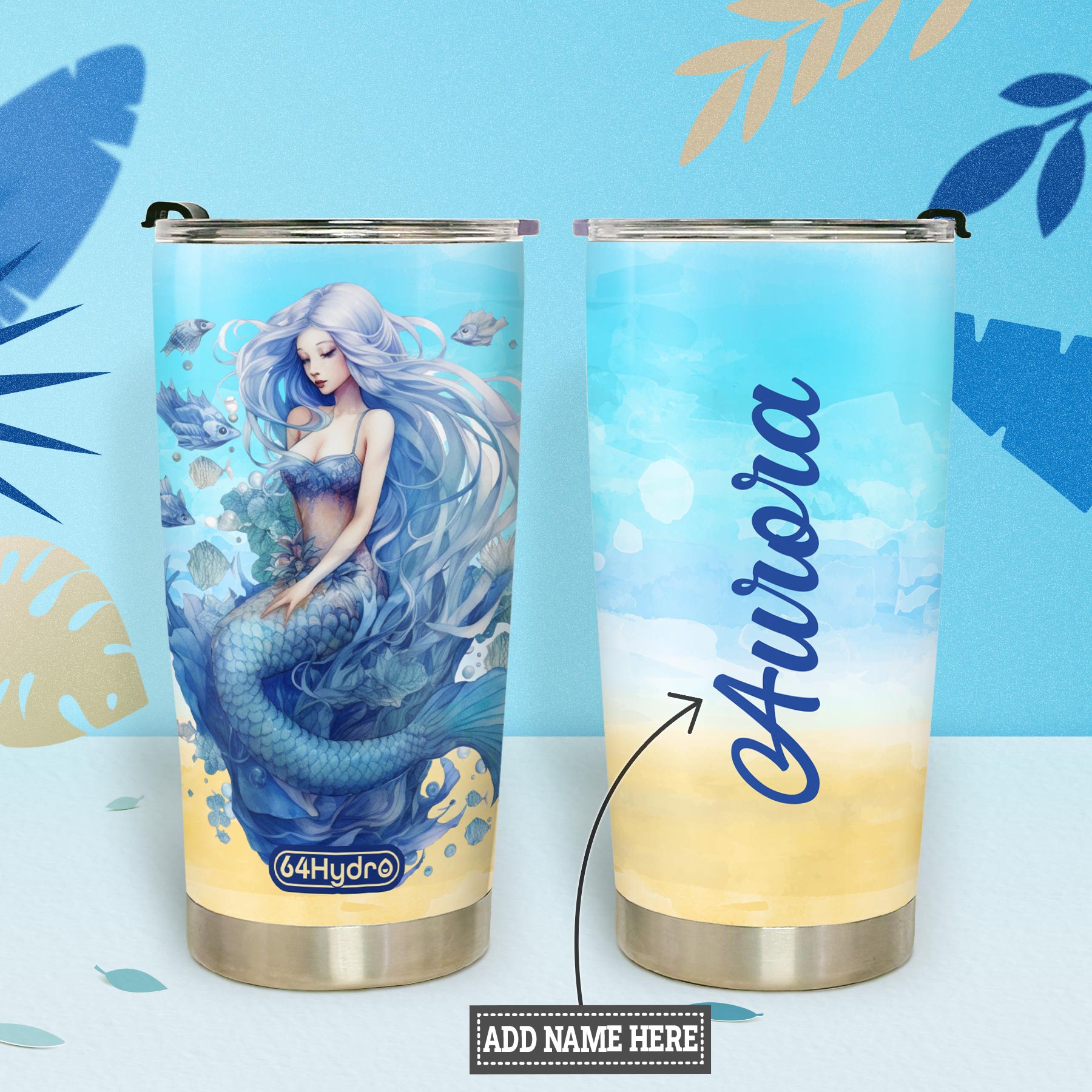 Blue Mermaid HHRZ20093698BW Stainless Steel Tumbler