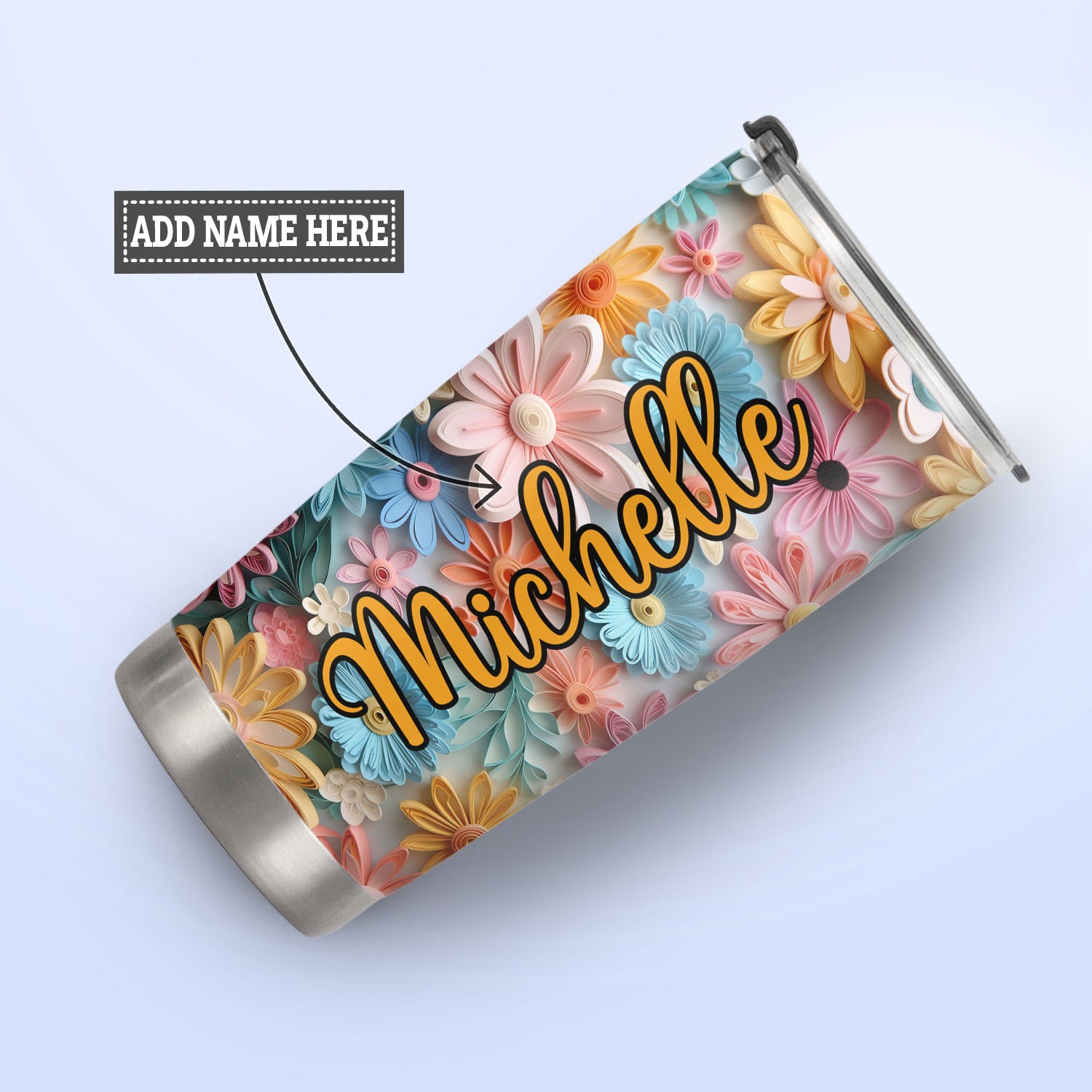 Butterfly Coloful Paper Quiling HHAY060723778 Stainless Steel Tumbler