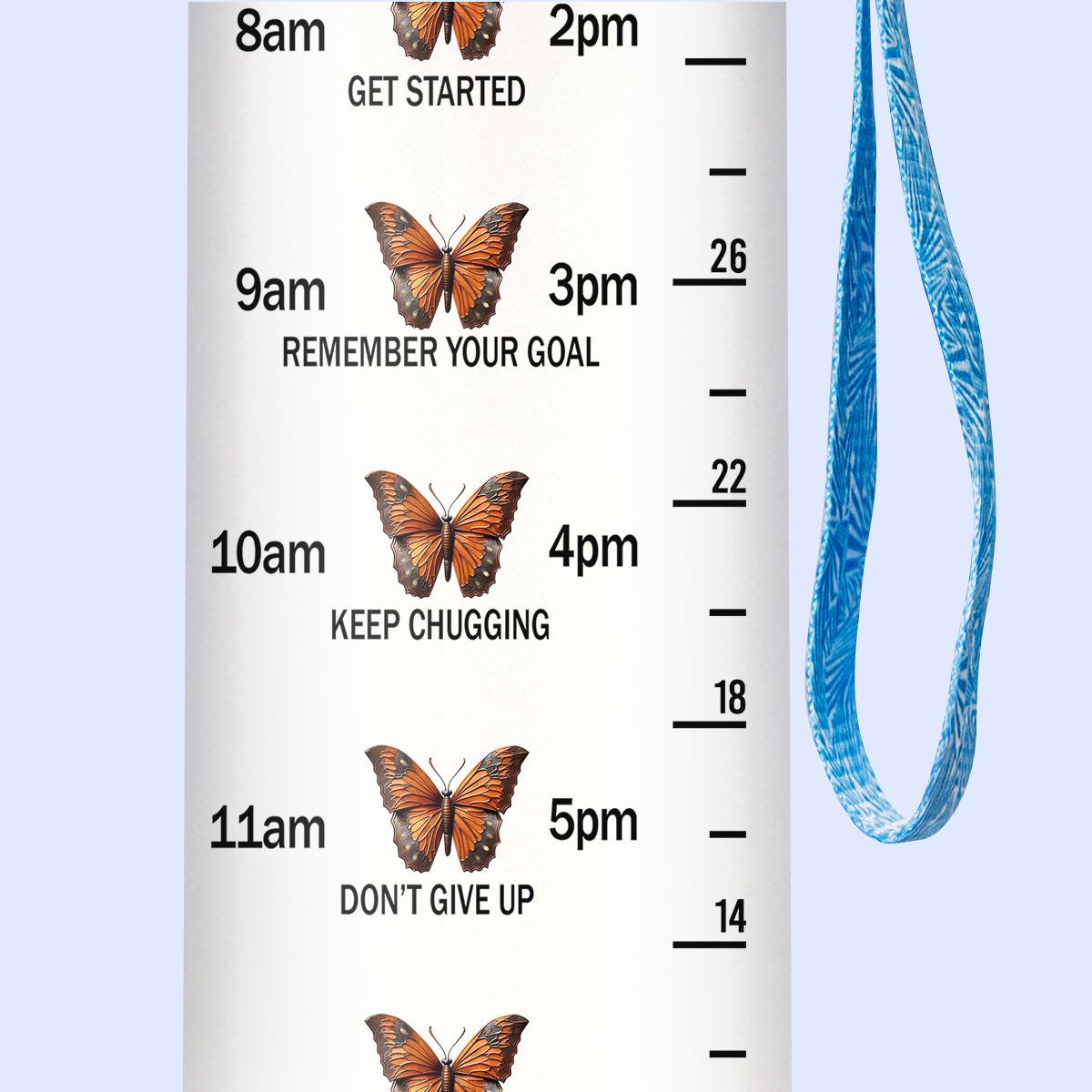 Butterfly Wake Up Every Morning With The Thought That Something Wonderful Is About To Happen HTRZ15087096JK Water Tracker Bottle