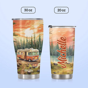 Camping RV Near The Lake HTRZ25093738QW Stainless Steel Tumbler