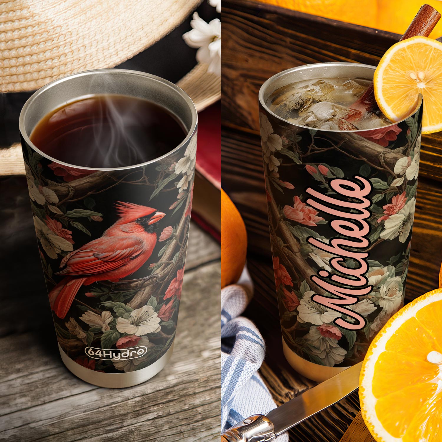 Cardinal Floral HTRZ19099108KC Stainless Steel Tumbler