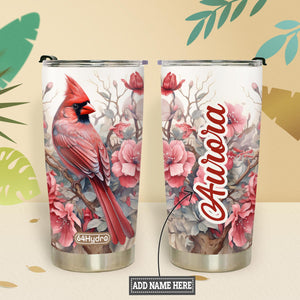 Cardinal Red Flower HTRZ19094111TR Stainless Steel Tumbler
