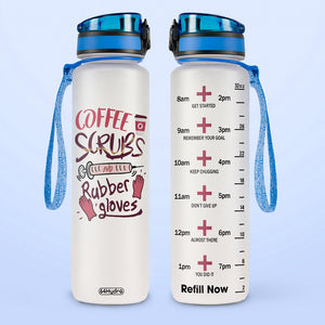 Coffee Scrubs And Rubber Gloves HTRZ15084180CU Water Tracker Bottle