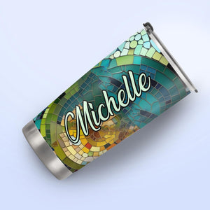 Colorful Dragonfly Crystal Mosaic HTRZ05090811AX Stainless Steel Tumbler