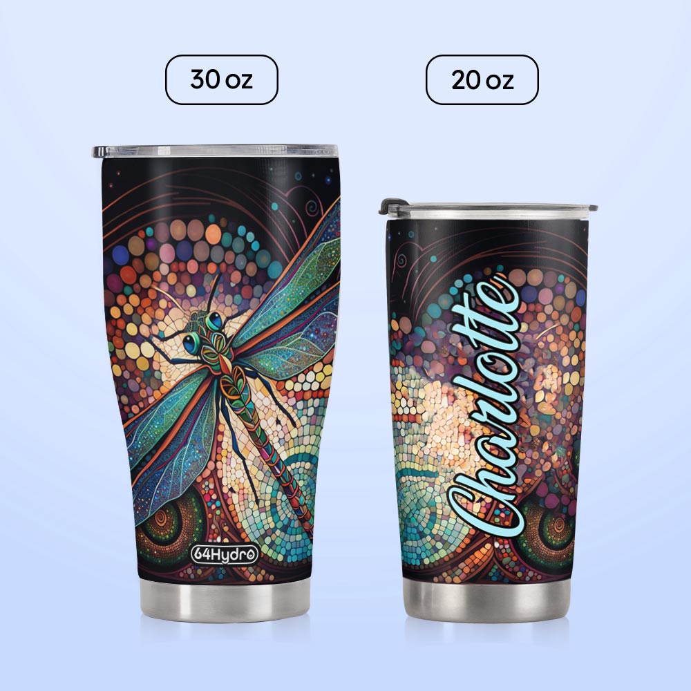 Colorful Dragonfly Crystal HTRZ07092804BZ Stainless Steel Tumbler