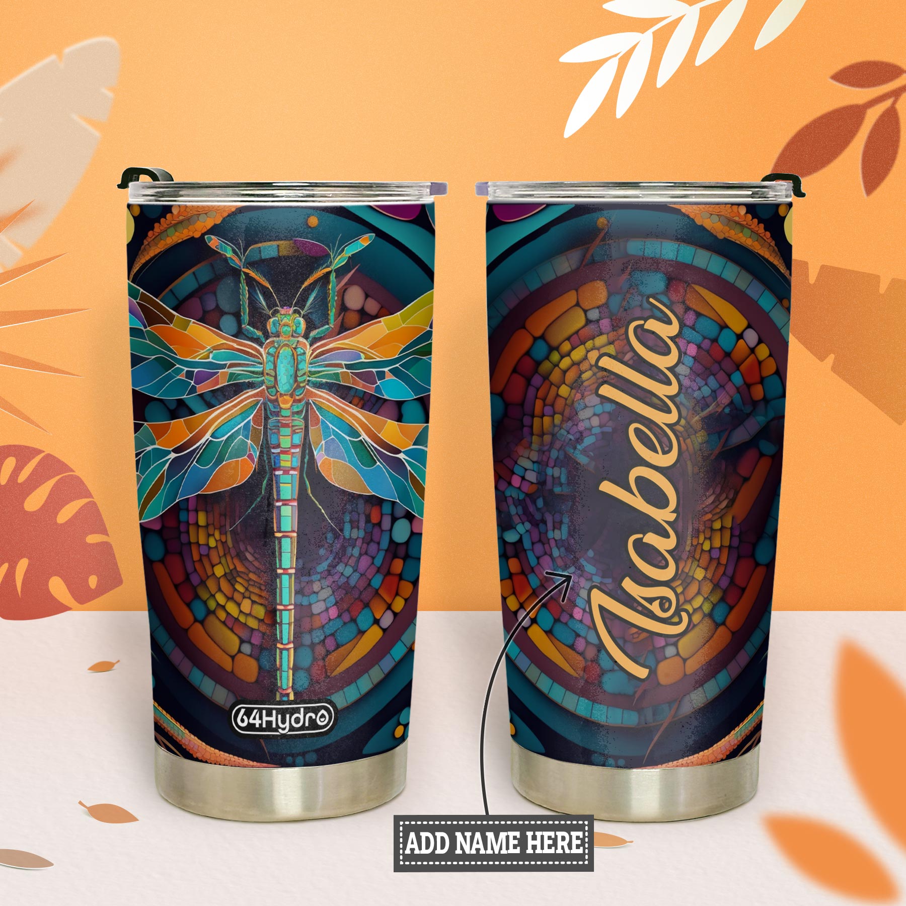 Colorful Dragonfly HTRZ07090703PM Stainless Steel Tumbler