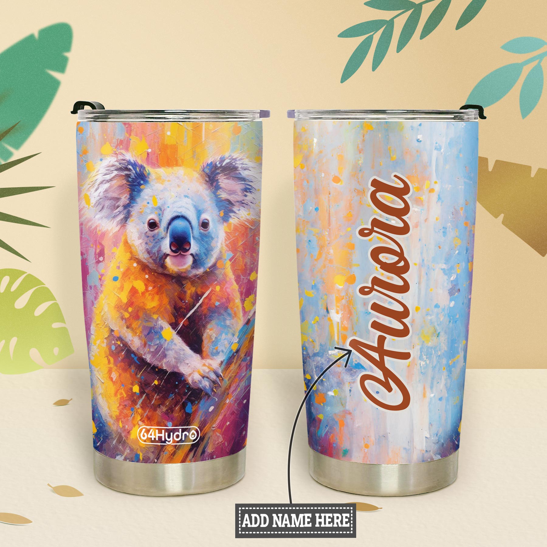 Colorful Koala HTRZ18090799BW Stainless Steel Tumbler