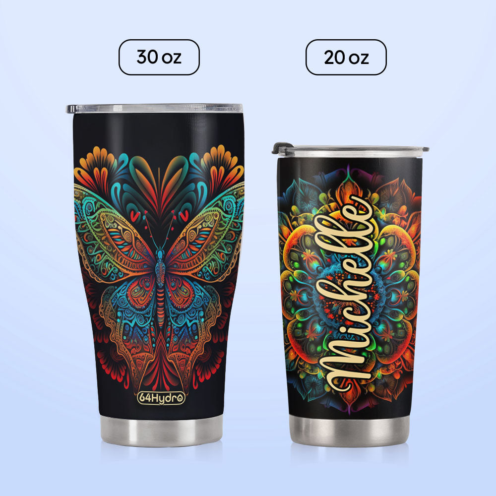 Colorful Mandala Butterfly HHAY060723878 Stainless Steel Tumbler