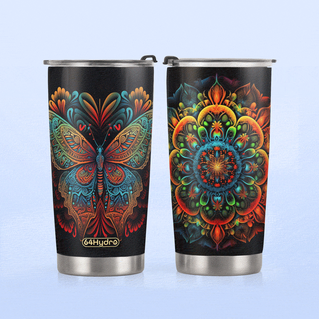 Colorful Mandala Butterfly HHAY060723878 Stainless Steel Tumbler