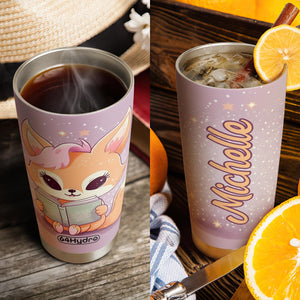 Cute Fox Reading Books HTRZ14095393DI Stainless Steel Tumbler