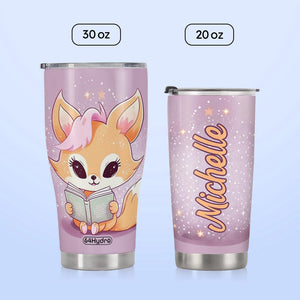 Cute Fox Reading Books HTRZ14095393DI Stainless Steel Tumbler