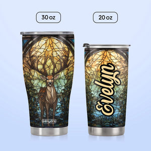 Deer Stained Glass HTRZ15097078QA Stainless Steel Tumbler