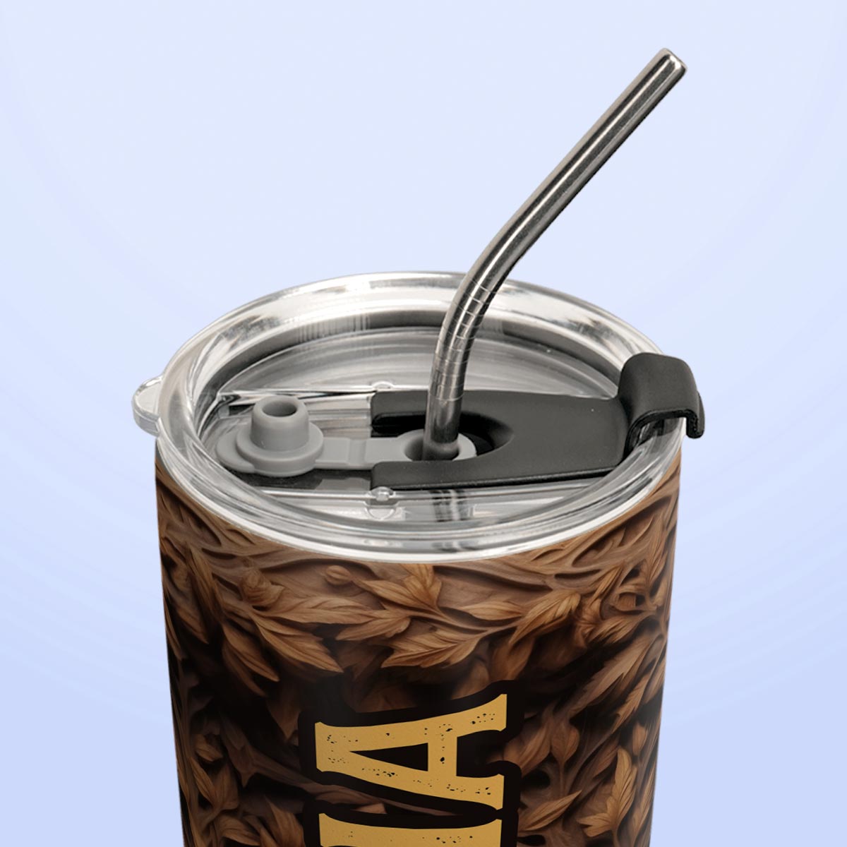 Deer Wooden Carving HTRZ15090860RK Stainless Steel Tumbler