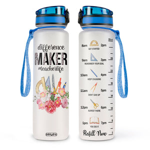Difference Maker Teacher Life HHRZ26071454QN Water Tracker Bottle