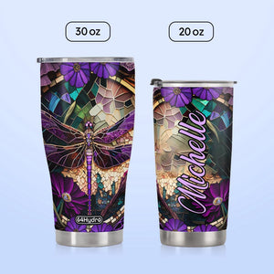 Dragonfly Amethyst Crystal Mosaic HTRZ05095164RY Stainless Steel Tumbler