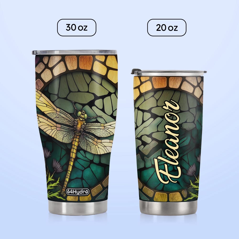 Dragonfly Citrine Crystal Mosaic HTRZ05098171EU Stainless Steel Tumbler