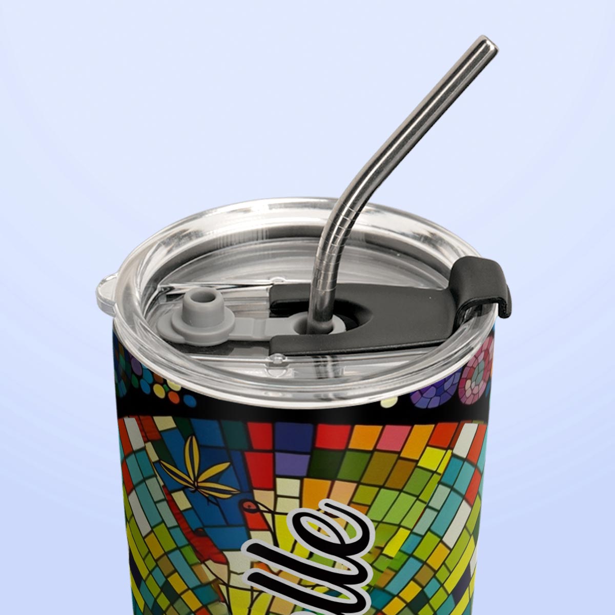 Dragonfly Colorful Crystal Mosaic HTRZ07093952EY Stainless Steel Tumbler